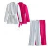 2023 comercio exterior estilo europeo y americano primavera venta al por mayor nuevo cinturón adelgazante de cintura traje chaqueta traje de pantalones casuales mujer