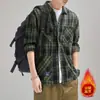 Camisa a Cuadros de Manga Larga de Algodón Puro Estilo Retro Americano para Hombre, Holgada, Versátil, Primavera, Camisa Casual, Sentido del Diseño, Marca de Moda, Ropa de Abrigo