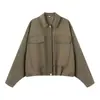 Para Comercio Exterior Transfronterizo Europeo y Americano Ropa de Mujer Aliexpress Más Vendido Moda de Primavera Versátil Chaqueta Bomber Plisada