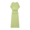 Atacado de Roupas Femininas Transfronteiriças Verão 2026 Novo Estilo Simples e Elegante Cor Sólida Moda Ajuste ao Corpo Cintura Marcada Emagrecedor Vestido