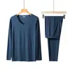 Ropa interior térmica de terciopelo sin costuras cálida y rápida para hombre, traje de otoño e invierno Long Johns, pantalón de camisa base de calentamiento rápido