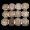 Artesanía antigua material de hierro en caja Constelación europea y americana 12 dólar de plata