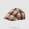 Nuevo Sombrero Retro de Moda para Niños Sombrero de Rayas a Cuadros para Bebé Sombrero Coreano Lindo Oso Niña Boina
