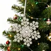 Decoração de Árvore de Natal de Novo Produto Transfronteiriço Pingente de Floco de Neve Metálico de Natal Ornamento de Natal Criativo Novo de Floco de Neve com Strass