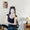 Conjunto de duas peças puramente sensual: Camiseta Tencel de manga curta com botões para mulheres, com sutiã embutido e bojos no peito