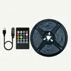 Tira de luz ambiental 5050 RGB transfronteriza, alimentada por USB, con control remoto de 20 teclas, activación por música y sonido, e iluminación de fondo colorida