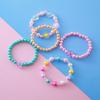 Set de 5 pulseras para niños, hechas a mano con cuentas, color chica coreana, pulsera de perla de imitación, pulsera linda, venta al por mayor