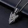 Novo Bússola Viking runa flecha titânio aço pingente Europeu e Americano aço inoxidável mito Viking pirata item aoding