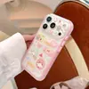 Ilustración linda de cordero estilo coreano, adecuada para funda de teléfono Apple 18pm, iPhone 17 con marco rosa, 16 funda blanda, 15 funda mate