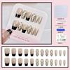 Fototerapia manual para unhas Hepburn Wind Wave Point Nail Patch 24 Black French Broken Diamond Nail Art