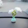 Internet Celebrant Fresh Vaso Flor Casa de Bonecas Mini Simulação Interior Do Carro Console Central Decoração Enfeites de Carro Espelho Cruzado