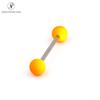 Barra recta de acero inoxidable transfronteriza piercing para lengua rosca externa color degradado multicolor anillo para lengua 1.6M perforación diente externo piercing para lengua arete