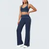 Nuevo conjunto deportivo de seis piezas para mujer con diseño de bloques de color transfronterizo y tacto natural, apto para correr y fitness