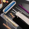 Amazon transfronterizo acero inoxidable 304 pajilla color titanio plateado café té de leche bebida pajilla metálica extendida juego