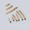 Tubo Recto Hueco Retorcido Curvo con Agujero Cuadrado Rellenado de Oro de 14K Tubo Protector de Alambre Pulsera Collar Materiales DIY Accesorios de EE. UU.
