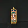 1*3 Ocho Grandes Budas Guardianes de la Vida Zha Ji Manjushri Mahasthamaprapta Wuye Zorro Inmortal Acero de Titanio Colgante Tangka Pequeña Barra de Oro