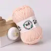 Bola de Lã de Algodão Leite Colorida Infantil Fofa para Bebê Iniciante Tricô Cachecol Material de Boneca Arte de Tricô à Mão DIY