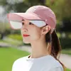 Chapéu de sol feminino de verão máscara protetora solar para o rosto anti-ultravioleta respirável boné de beisebol chapéu de sol para ciclismo ao ar livre