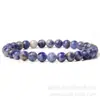 Venta Caliente Transfronteriza de Amazon 6mm Piedra Cruda Natural Piedra Semipreciosa Cuentas Pulsera Elástica Pulsera para Hombres y Mujeres Joyería al por Mayor