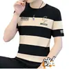 Camiseta de manga corta de seda helada de alta calidad para hombre, venta al por mayor de fábrica, nueva moda de verano 2024, camiseta casual de manga media con cuello redondo para hombre
