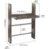 Toallero de baño de pared con toallero estante de almacenamiento de pino multicapa vintage envejecido estante de almacenamiento trapezoidal de madera