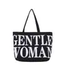 Bolsa de Lona con Letra Simple para Mujer, Nuevo Estilo Artístico Ins, Bolso de Hombro de Gran Capacidad, Bolso Tote para Estudiantes de Clase al por Mayor
