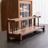 Juego de té de madera maciza de nogal negro norteamericano, soporte para tazas de té, estante de almacenamiento para tetera de arcilla púrpura, exhibición de mesa, estante de exhibición antiguo, estante de almacenamiento