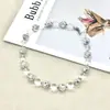 Qiaoen Joias Cristal Branco Natural Formato Gota d'Água Aço Inoxidável Cor Prata Cristal de Conservação de Cor Pulseira Direto do Fabricante