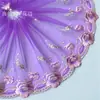 Cortina de Tecido Bordado com Renda e Tela Rosa/Roxo Barbie Boneca Acessórios para Vestuário de Renda Largura 20cm