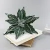Flores de Veludo Artificiais Poinsettia de Alto Padrão, Flores em Forma de Estrela, Guirlandas de Natal, Decorações para Árvore de Natal