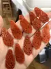 Jadeíte vermelho esculpido à mão corrente de clavícula oca pingente pequeno making diy estilo nacional material de brinco de jade
