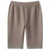 Outono/Inverno 2026 Novos Calças Femininas de Cashmere Quentes Cor Sólida Comprimento Médio Calças Grossas Soltas de Cintura Alta Shorts de Cinco Pontos Leggings