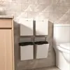 Cubo de Basura Seleccionado, Montaje en Pared sin Taladro, para Baño, con Tapa, Papelera de Pared, para el Hogar, para Colgar en el Lado del Inodoro