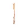 Cuchillo y tenedor de acero inoxidable para pastel de luna, creativo tenedor de fruta dorada con patrón de rama, juego de cuchillo y tenedor para pastel de luna desechable.