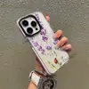Capa de celular transparente anti-queda com estampa de joaninha lavanda para iPhone 16, capa macia floral artística, em estoque para atacado