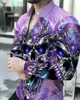 2026 Nueva Camisa Casual de Manga Larga Estampada Transfronteriza Estilo Europeo y Americano para Hombre