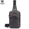 Bolsa de Pecho para Hombre de Cuero Genuino Multifuncional Casual Bandolera Moda Trendy Popular en Internet Combinable Mochila de Pecho de Gran Capacidad
