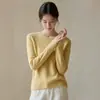 Suéter redondo de tricô oco em lã macia estilo francês para mulheres, novidade outono e inverno 2026, top de malha casual solto
