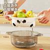 Cesto Escurridor de Cocina Cesto para Verduras Doble Capa Palangana para Lavar Verduras Cesto de Plástico para Lavar Arroz de Cocina Palangana de Plástico para Fruta Cesto Escurridor para Lavar Verduras Cesto de Almacenamiento