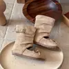Botas retro Martin para niños, Botas de tacón de ballet Maillard, Botas geniales de nuevo diseño con punta redonda y lazo para niñas