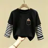 Camiseta Básica Nueva Primavera y Otoño 2026 para Niños, Camiseta de Manga Larga para Niños, Top Infantil de Algodón Puro para Otoño, Camiseta de Moda