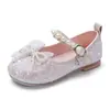 Sapatos de Princesa para Meninas Moda Sapatos de Cristal Baixos Primavera e Outono Laço de Strass Sapatos Mary Jane Sola Macia Sapatos de Performance