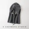 Conjunto de Gorro y Bufanda de Cachemira de Doble Capa para Otoño e Invierno para Mujer, Gorro de Punto, Protección Gruesa para el Cuello, Cálido, Protección contra el Frío, Bufanda con Bloques de Color