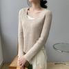 Suéter Tejido de Estilo Japonés Jiazhi, Falso Dos Piezas, para Mujer, Nuevo para Primavera y Otoño, Manga Larga B7191