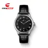 Reloj de Cuarzo Simple de Negocios para Hombre Chaxigo con Esfera Romana Luminosa Correa de Cuero Reloj de Moda Resistente al Agua
