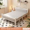 Cama plegable cama individual adulto simple 1.2 metros hogar cama pequeña 1.5 metros doble cama engrosada dormitorio tablero duro cama de arte en hierro
