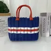 Cesta tejida a mano envuelta en plástico, Cesta de imitación de ratán, Bolso de mano, Cesta tejida para salidas de mascotas, Bolsa de regalo, Recuerdo