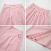 Pantalones Falda de Seda Negra Hielo para Mujer Verano Delgados Plisados de Longitud Media Cintura Alta Estilo Suave Adelgazante Pantalones de Pierna Ancha para Mujer