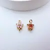 Flor Pequeña de Cinco Pétalos de Color Conservado Plateado en Cobre para Hacer Manualidades Colgante Doble Colgante de Circonita Accesorios para Colgante de Pulsera Collar Pendiente Pendiente