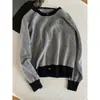 Cardigan de Tricô Bordado para Cachorro Gordo Outono/Inverno 2025 para Mulheres Estilo Coreano Solto Versátil Suéter Cardigan Jaqueta Pequena
